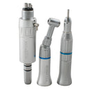 Dental Low-Speed Handpiece Kit Slow Push Button Contra Angle +4 Hole Dental High-Speed LED 3 Water Spray with Oval Handle