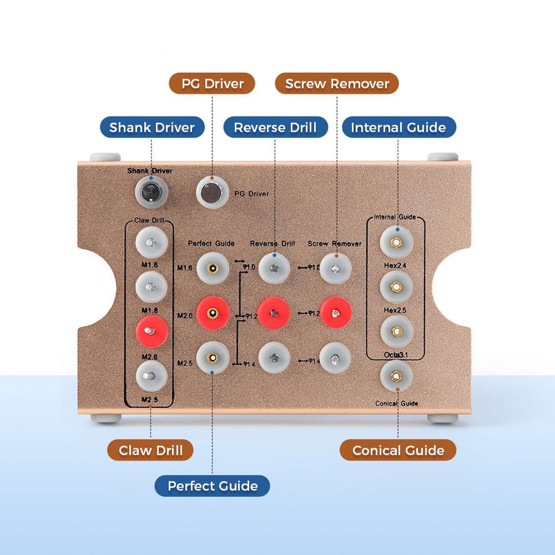 Dental Implant Removal Kit Golden Box Broken Screws Tool Universal Screw Extractor Set Dentistry Restoration Instruments
