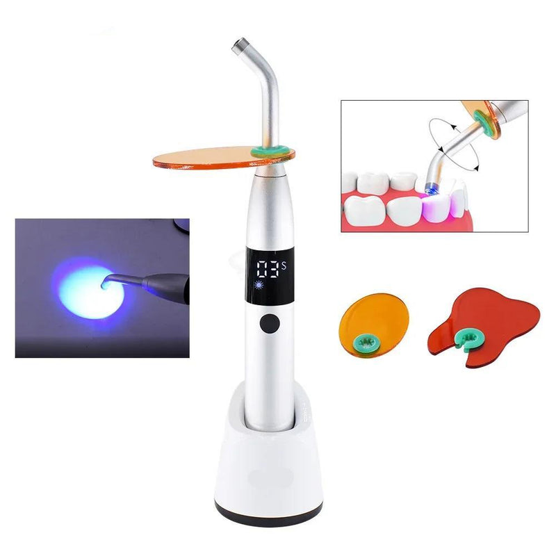 Powerful 1 Second Dental LED Light Curing Dent al Led Cure Lamp High Power Blue Lights Intensity Wide Spectrum Wireless Cordless