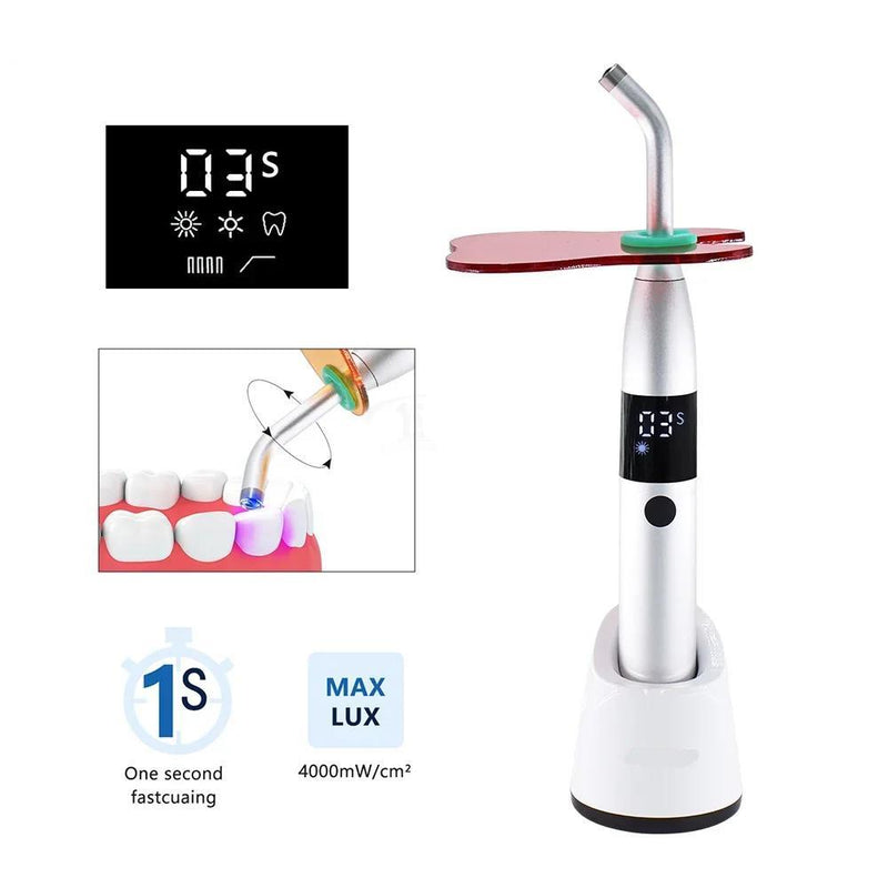 Powerful 1 Second Dental LED Light Curing Dent al Led Cure Lamp High Power Blue Lights Intensity Wide Spectrum Wireless Cordless