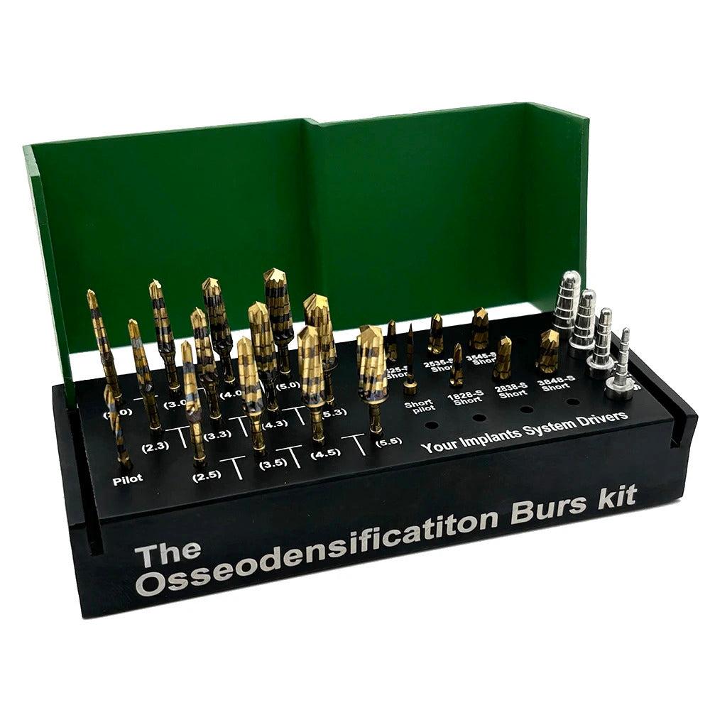 24pcs/Set Dental Osseodensification Bur Drills Dental Implant Green Kit Surgical