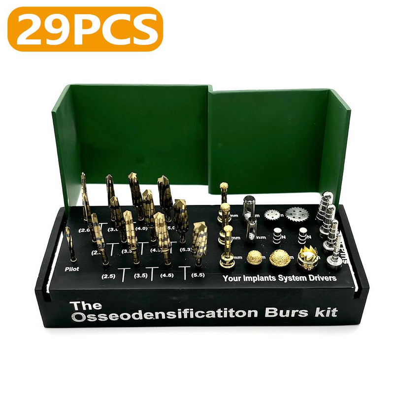 29Pcs Dental Osseodensification Burs Kit Dental Alveolotomy Implant System Drills Ridge Expansion Bone Cutting kit Tool