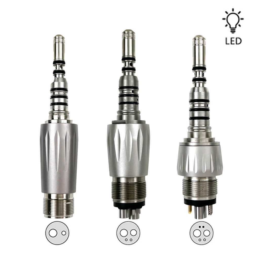 2-hole 4-hole 6-hole dental quick connector with LED connector for fiber optic high-speed handpieces