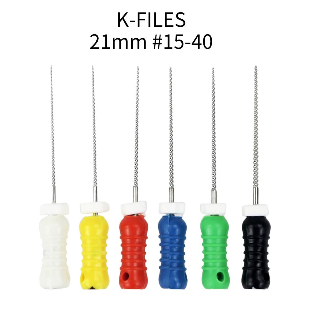 New 6Pcs/Pack Dental Hand Use K-Files 21mm Stainless Steel Endodontic Root Canal Files