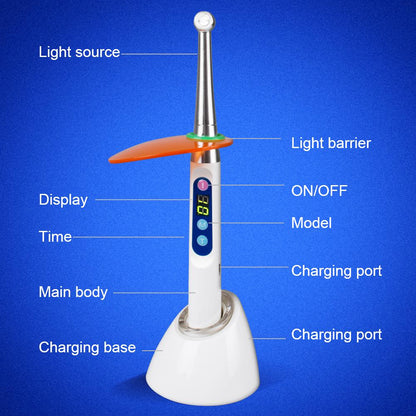 Lampe à polymériser à LED sans fil dentaire 1 seconde lampe à polymériser