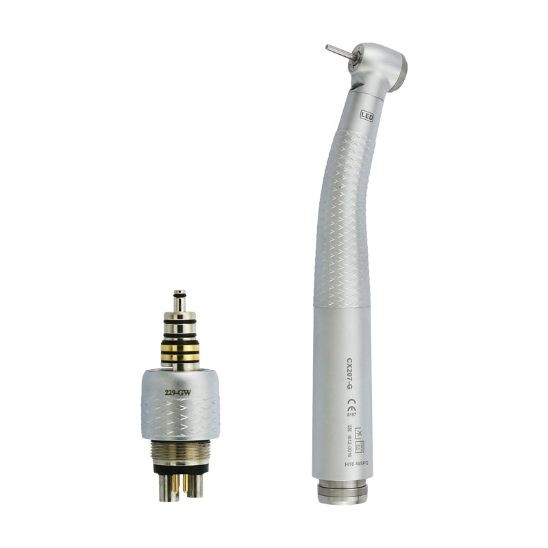 Dental High Speed Handpiece LED Fiber Optic With Quick Coupling 3 Way Spray