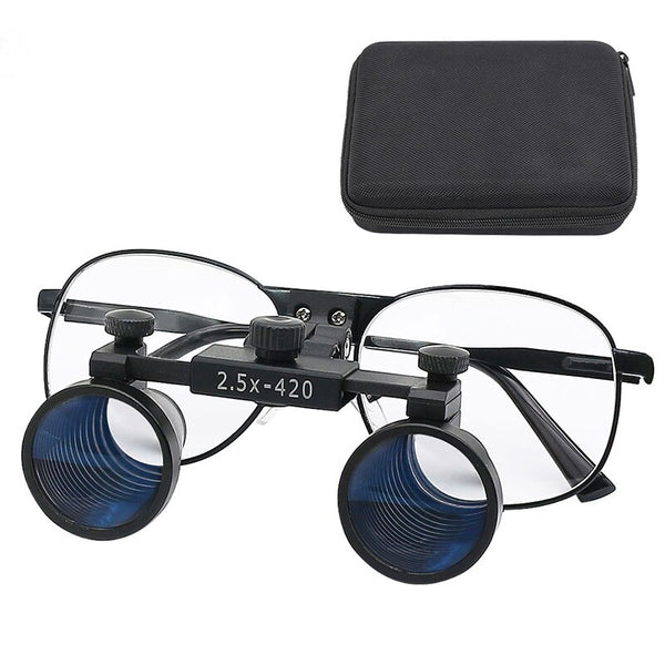 Dental Surgical Medical Binocular Loupes 2.5X 420mm Optical Glass Loupe  with Metal Frame