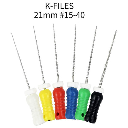 New 6Pcs/Pack Dental Hand Use K-Files 21mm Stainless Steel Endodontic Root Canal Files