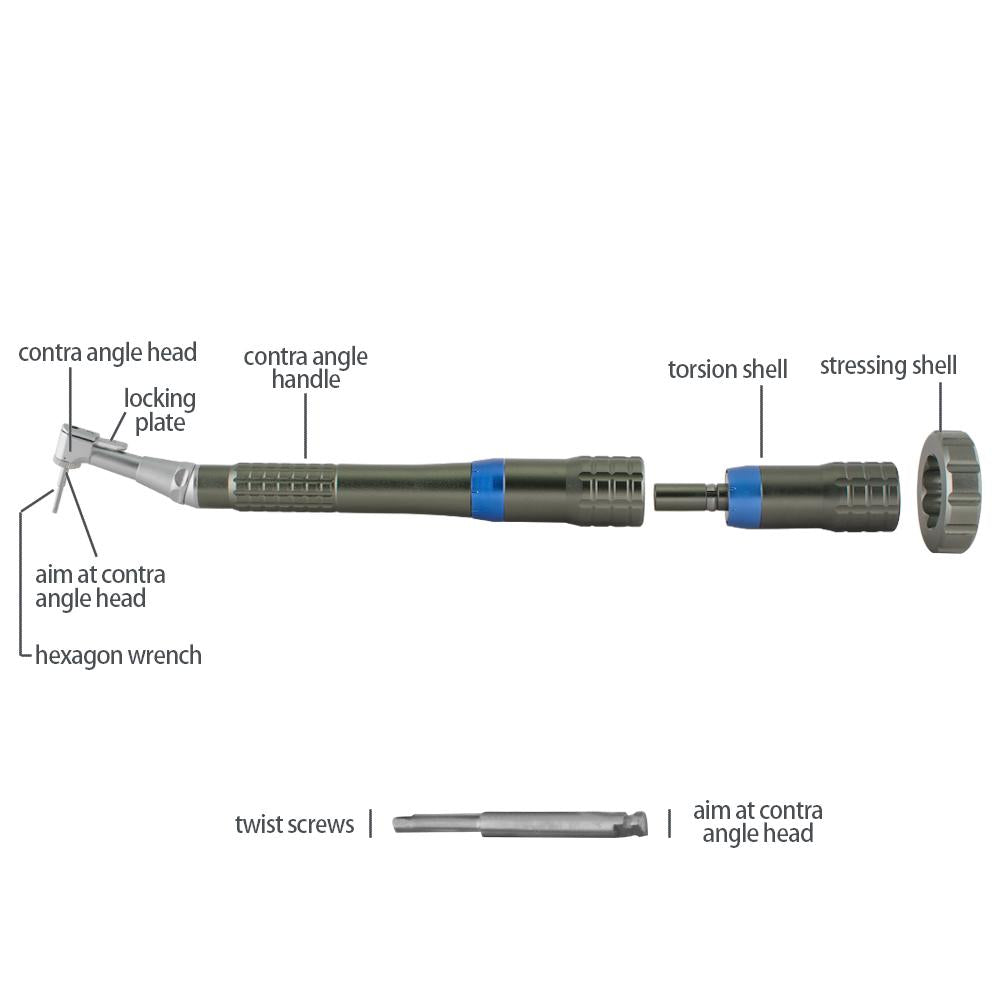 Implant Torque Wrench Manipolo Regolazione universale regolabile con scatola di disinfezione