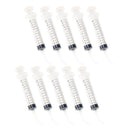 10pcs 12ml/cc Disposable Dental Curved Tip Irrigation Syringe With Measurement