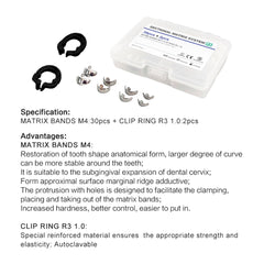 1box Dental Sectional Matrix System Metal Matrix Bands Dentist Tools
