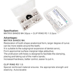 1box Dental Sectional Matrix System Metal Matrix Bands Dentist Tools