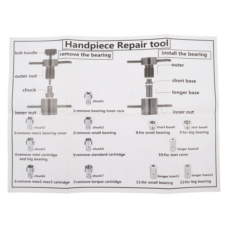 Dental Professional Repair Kit Bearing Removal & Installation