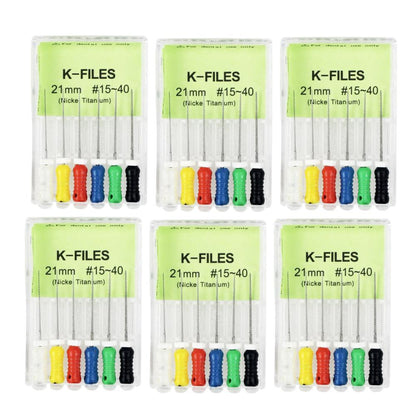 New 6Pcs/Pack Dental Hand Use K-Files 21mm Stainless Steel Endodontic Root Canal Files