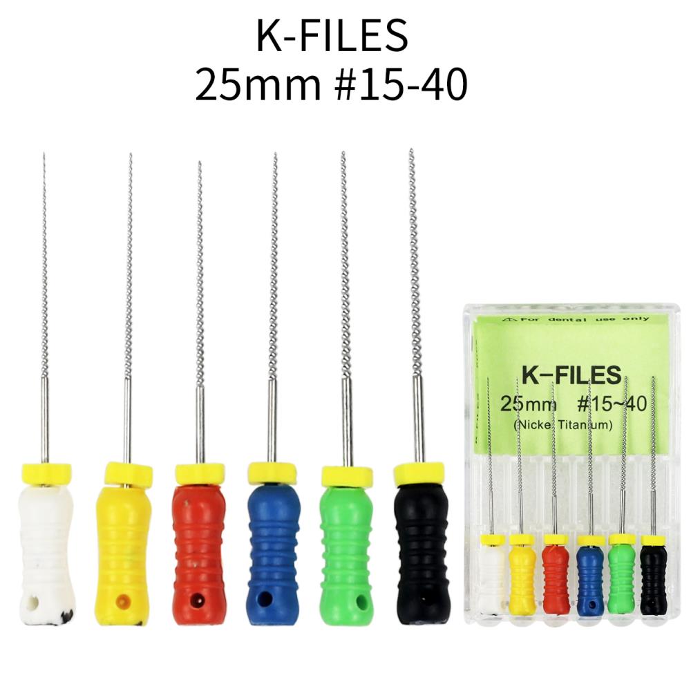 6pcs/Pack K File 25mm Dental Hand Stainless Steel Endodontic Root Canal File