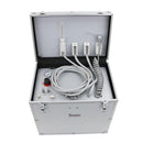 Portable Dental Unit with High and low speed HP Pipe,3 Way Syringe, Oilless Air Compressor, Water bottle, Foot Control