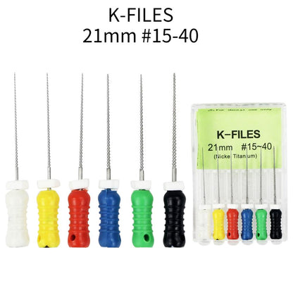 New 6Pcs/Pack Dental Hand Use K-Files 21mm Stainless Steel Endodontic Root Canal Files