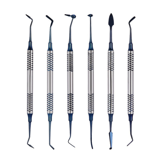 6 Teile / satz Dental Kompositharz Füllspatel Titanbeschichteter Kopf