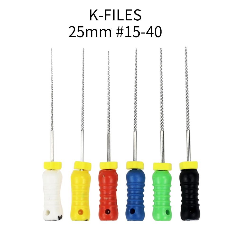 6pcs/Pack K File 25mm Dental Hand Stainless Steel Endodontic Root Canal File