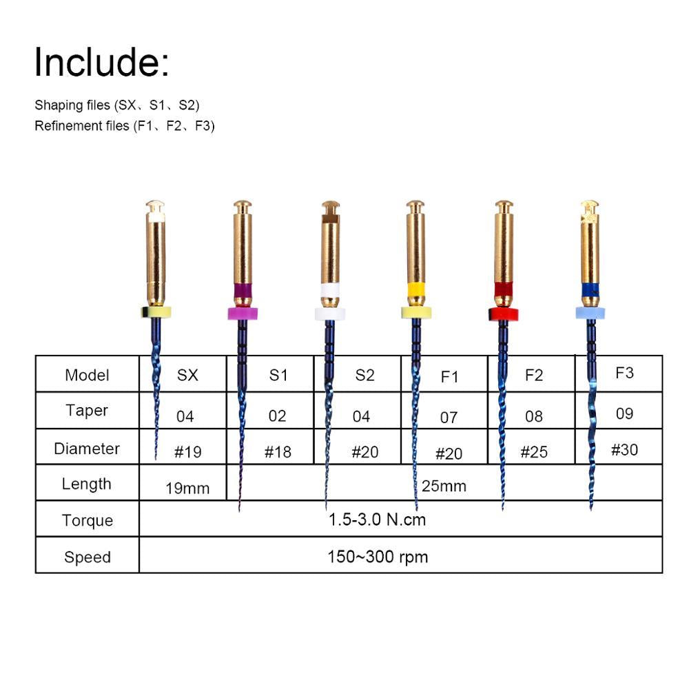 6pcs/Pack 25mm SX Dental Files Root Canal Use Rotary Heat Activated  Endodontic