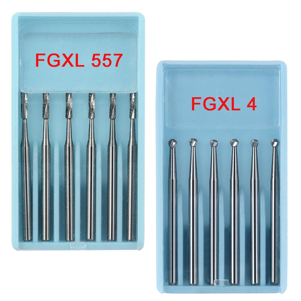 6pcs/Pack 25mm FGXL4 /6 /8 Dental Drills Surgical  Finishing Burs  High Speed Tungsten Carbide Burs