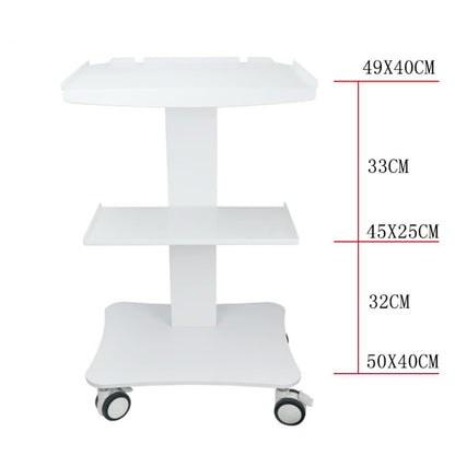 Large Stainless Steel Medical Cart Dental Unit Cart with Swivel Wheels and Socket