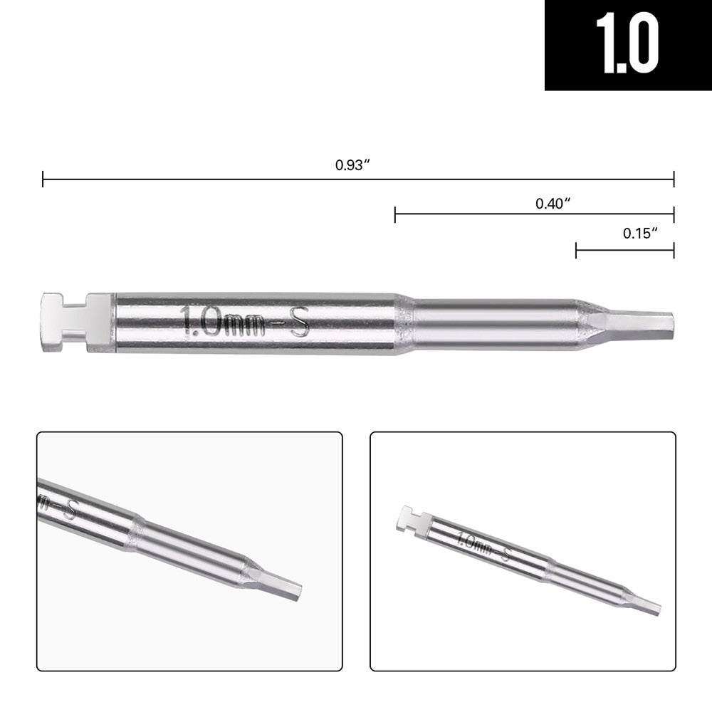 12st Dental Lab Implant Schroevendraaier Lang Kort met Base