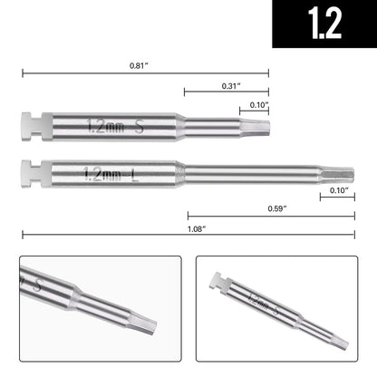 12st Dental Lab Implant Schroevendraaier Lang Kort met Base