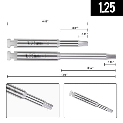 12st Dental Lab Implant Schroevendraaier Lang Kort met Base