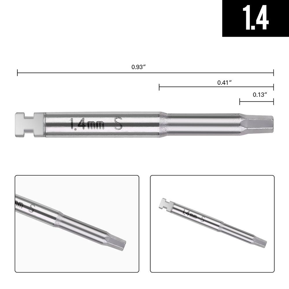 12st Dental Lab Implant Schroevendraaier Lang Kort met Base