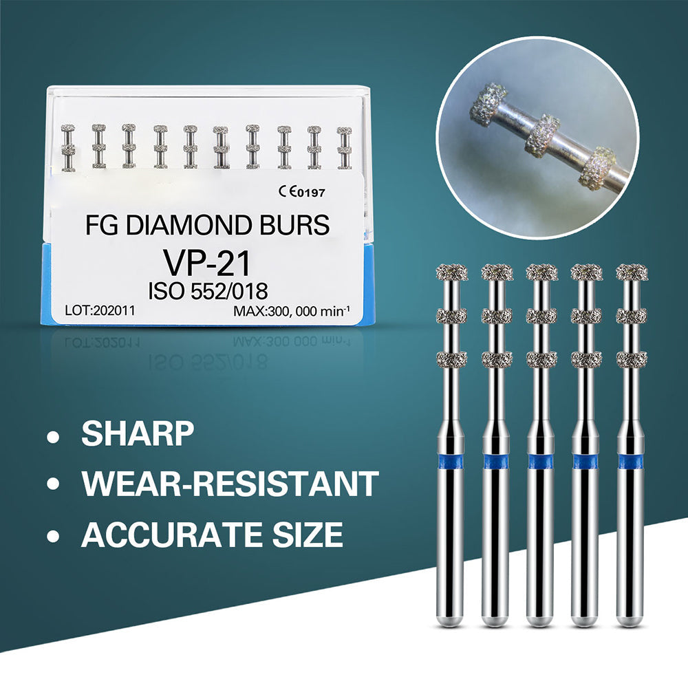 Dental Diamond Burs Medium Grit Depth Marking  For High Speed Handpiece